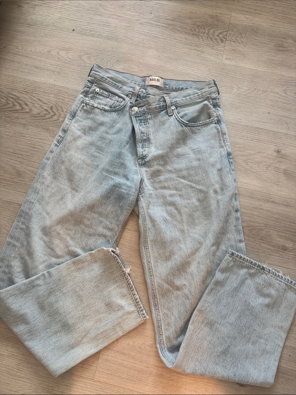 Agolde Light Wash Straight Leg Jeans